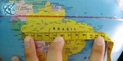 Sciensation hands-on experiment for school: The true size of Brazil ( geography, maths, projections, maps, globe, critical thinking)