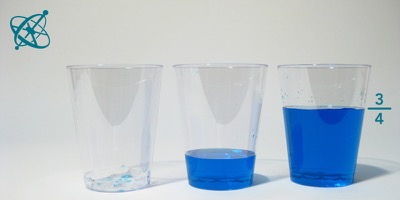 Sciensation hands-on experiment for school: Liquid fractions ( maths, fractions, water)
